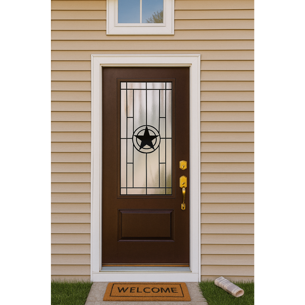 Texas Star 3/0x6/8 Single Prehung Fiberglass Door in Dark Brown